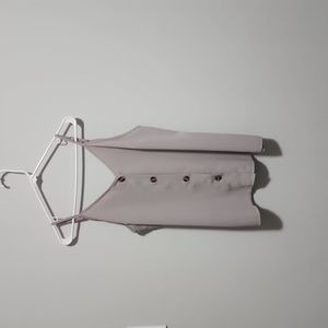 Button Down V Neck Tank Top